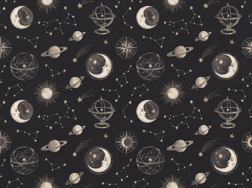 Black Moon Celestial Mural sample on the real paper