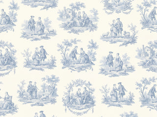 Light Blue Toile Mural sample