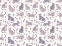Lilac Cat Animal Mural design