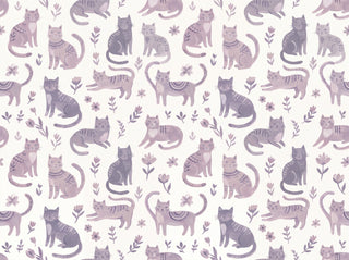 Lilac Cat Animal Mural sample
