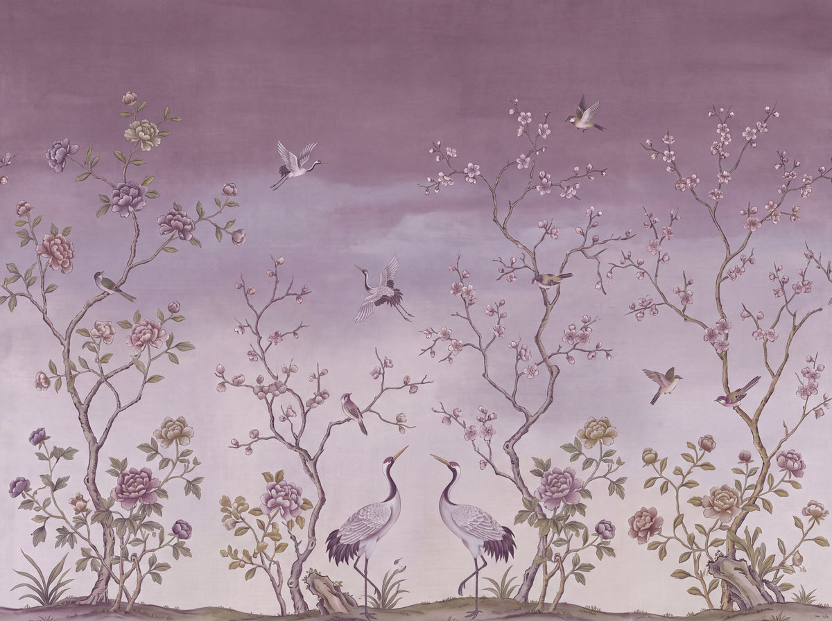 Purple Chinoiserie Garden Chinoiserie Mural design