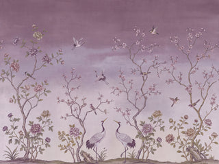 Purple Chinoiserie Garden Chinoiserie Mural sample