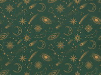 Green And Gold Stars Celestial Mural design