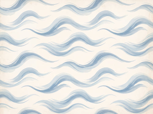 Light Blue Wave Abstract Mural sample on the real paper