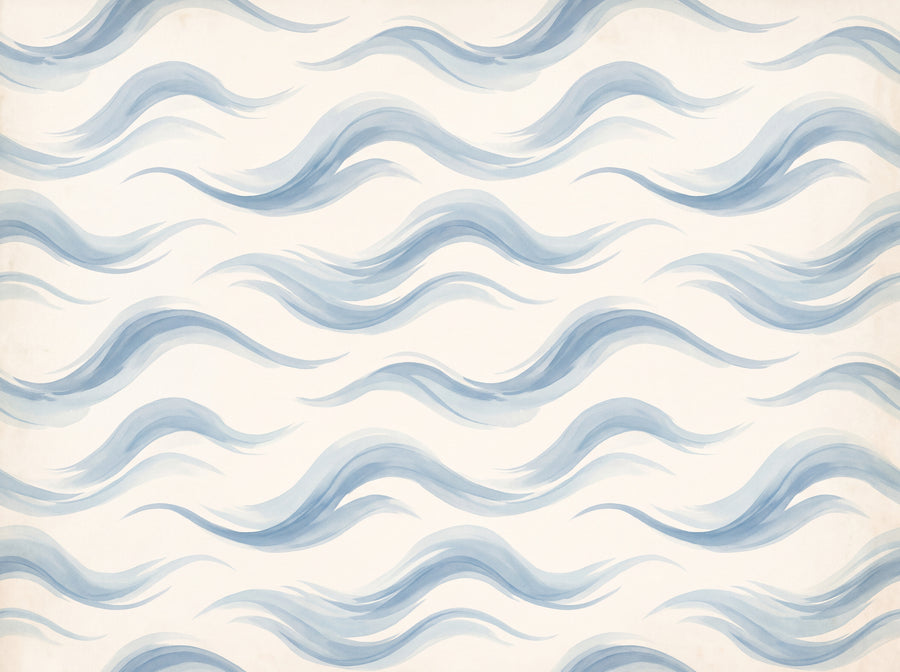 Light Blue Wave Abstract Mural