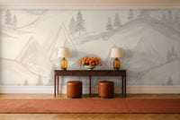 White Mountain Landscape Mural in an entryway