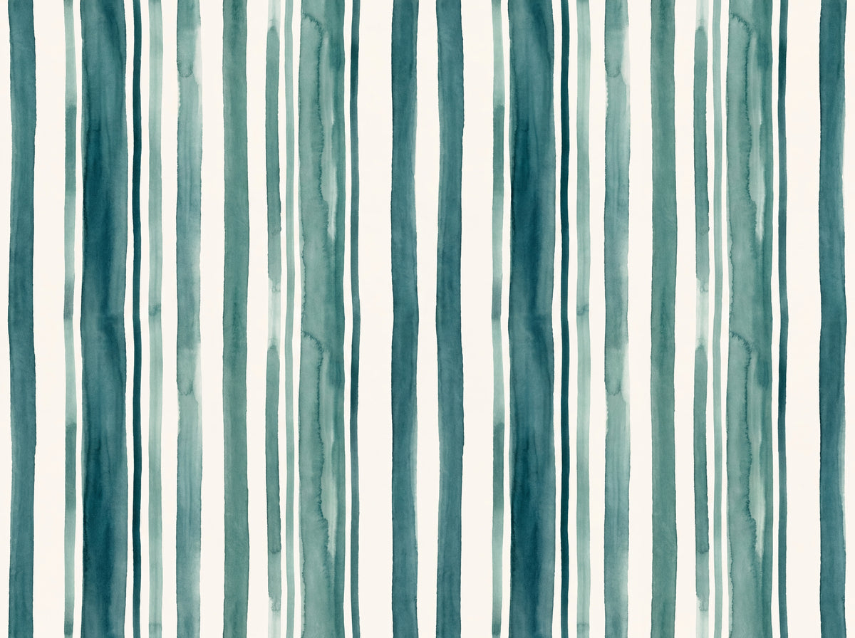 Teal Stripe Mural placed in your room