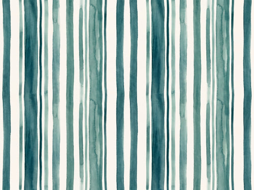 Teal Stripe Mural sample on the real paper