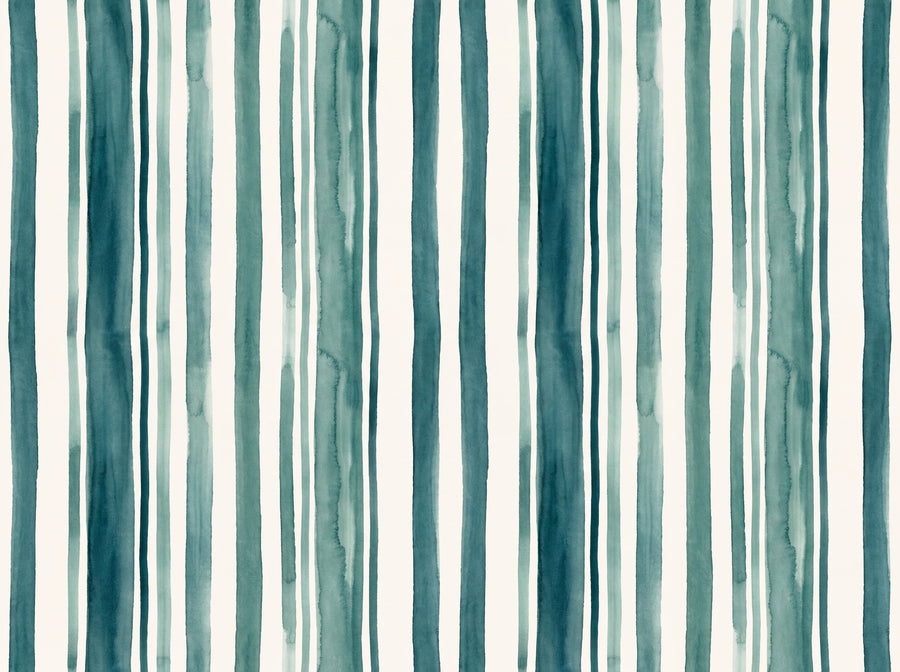 Teal Stripe Mural