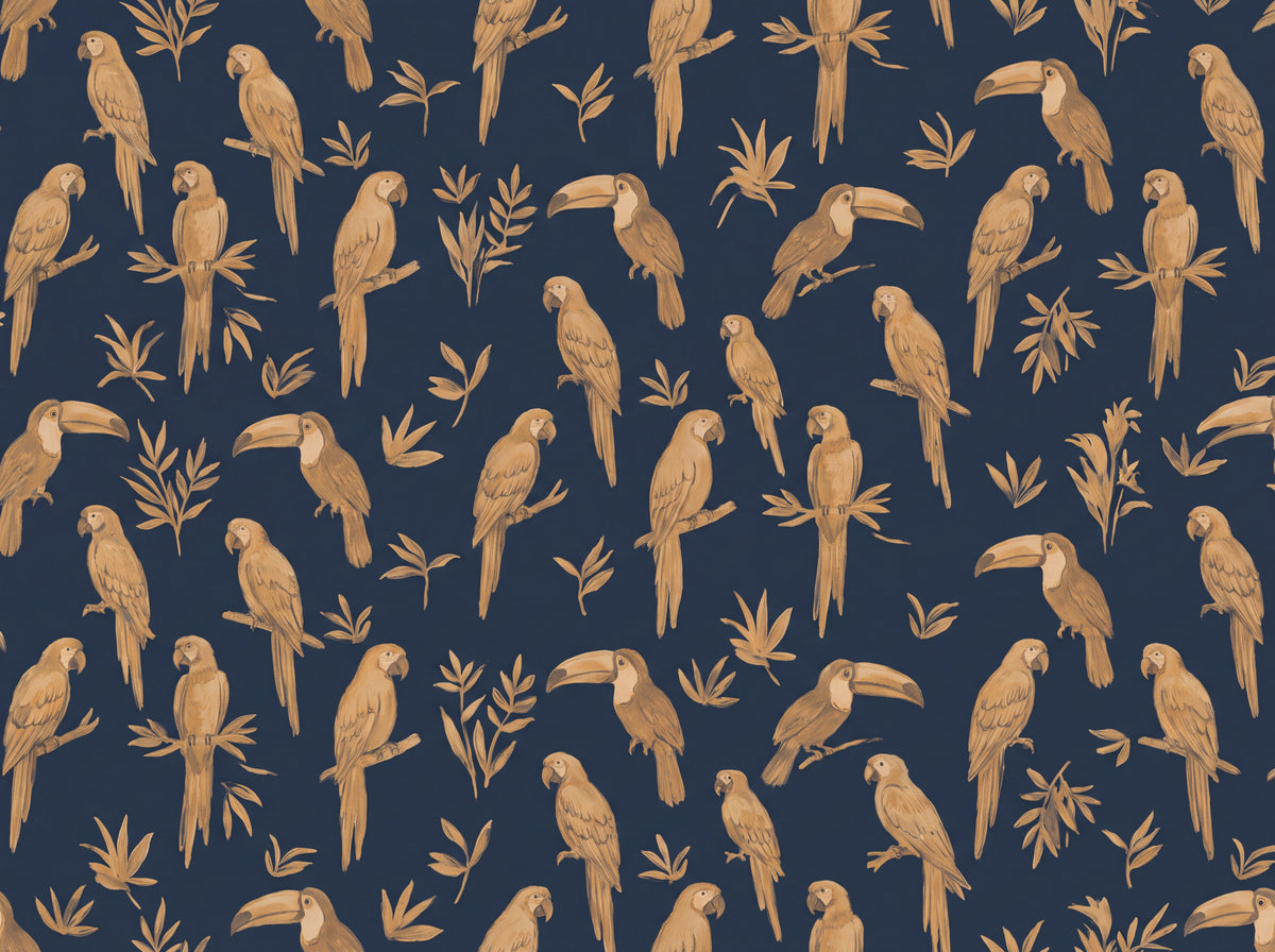 Blue And Gold Parrot Animal Mural placed in your room