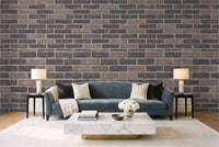 Charcoal Brick Mural in a living room