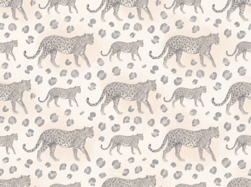 Grey Leopard Animal Mural sample on the real paper