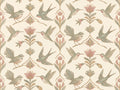 Green And Pink Songbird Animal Mural