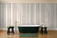 White Stripe Mural in a bathroom