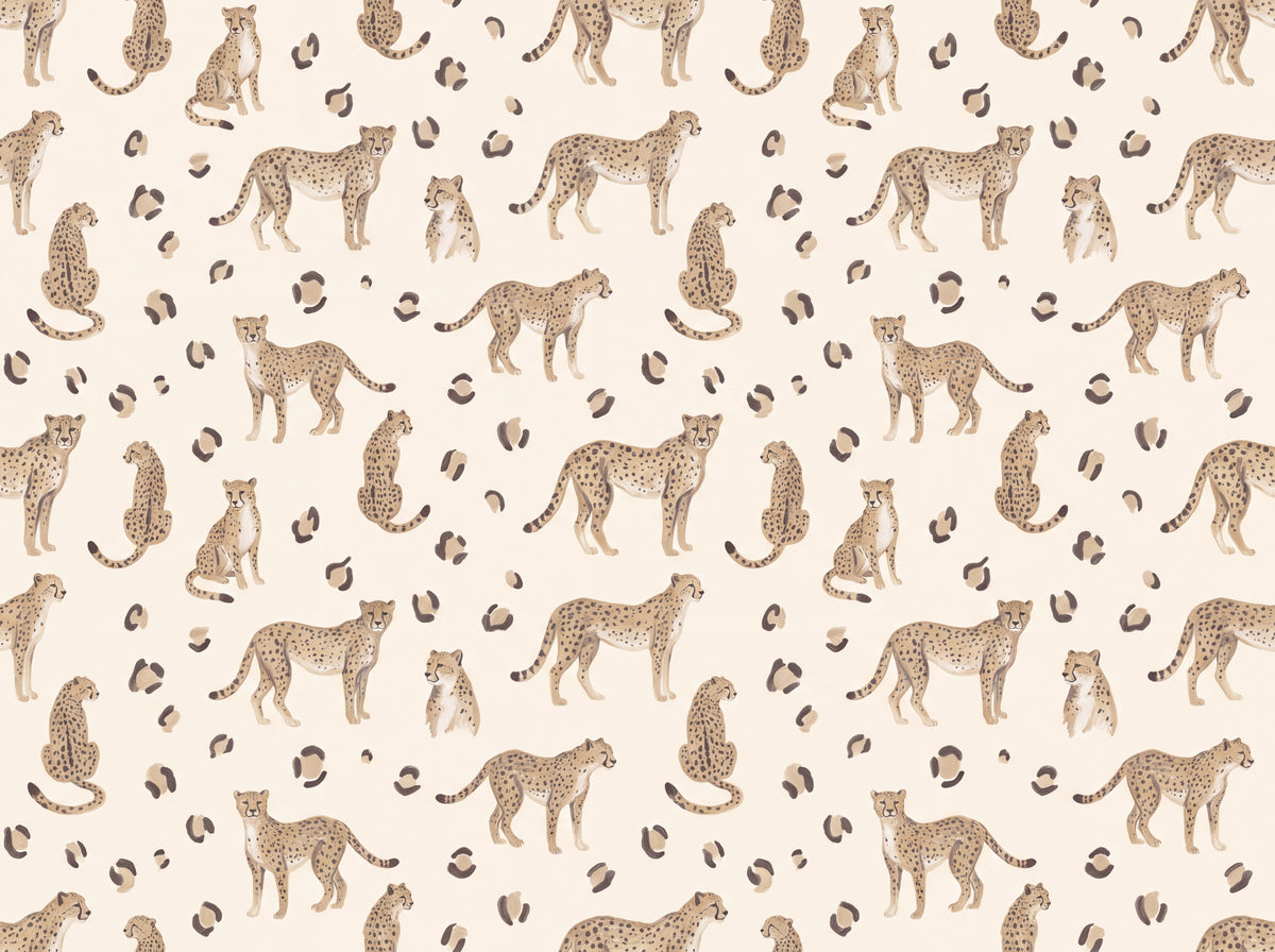 Beige Cheetah Animal Mural design