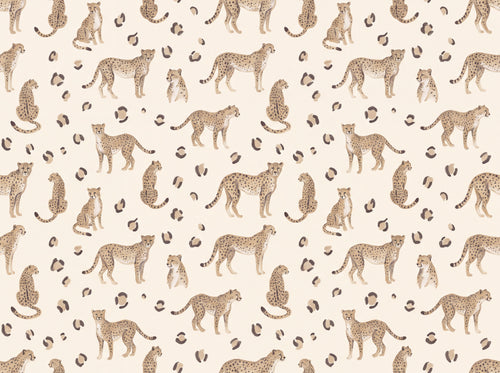 Beige Cheetah Animal Mural design