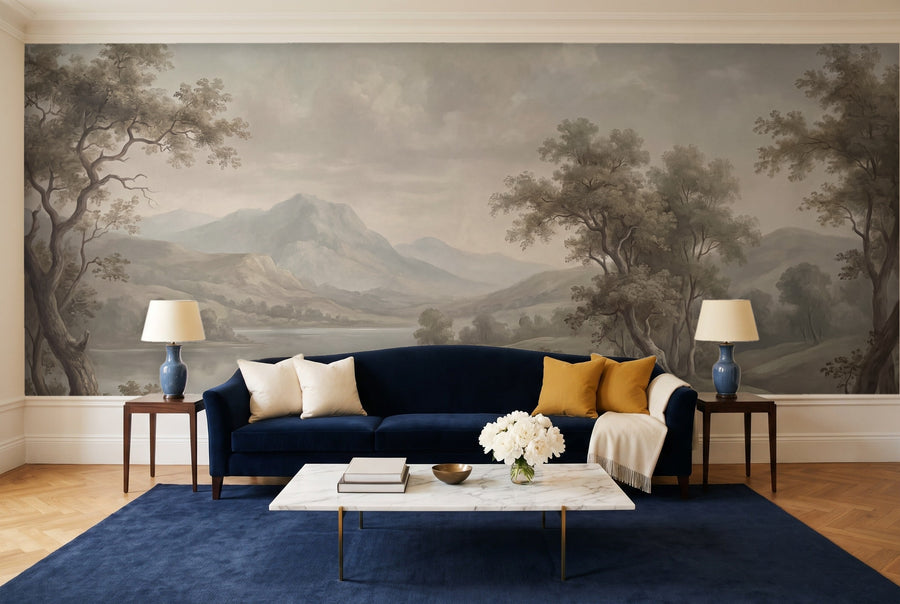 Sage Lake Landscape Mural on a wall