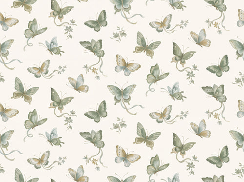 Green Butterfly Mural sample on the real paper