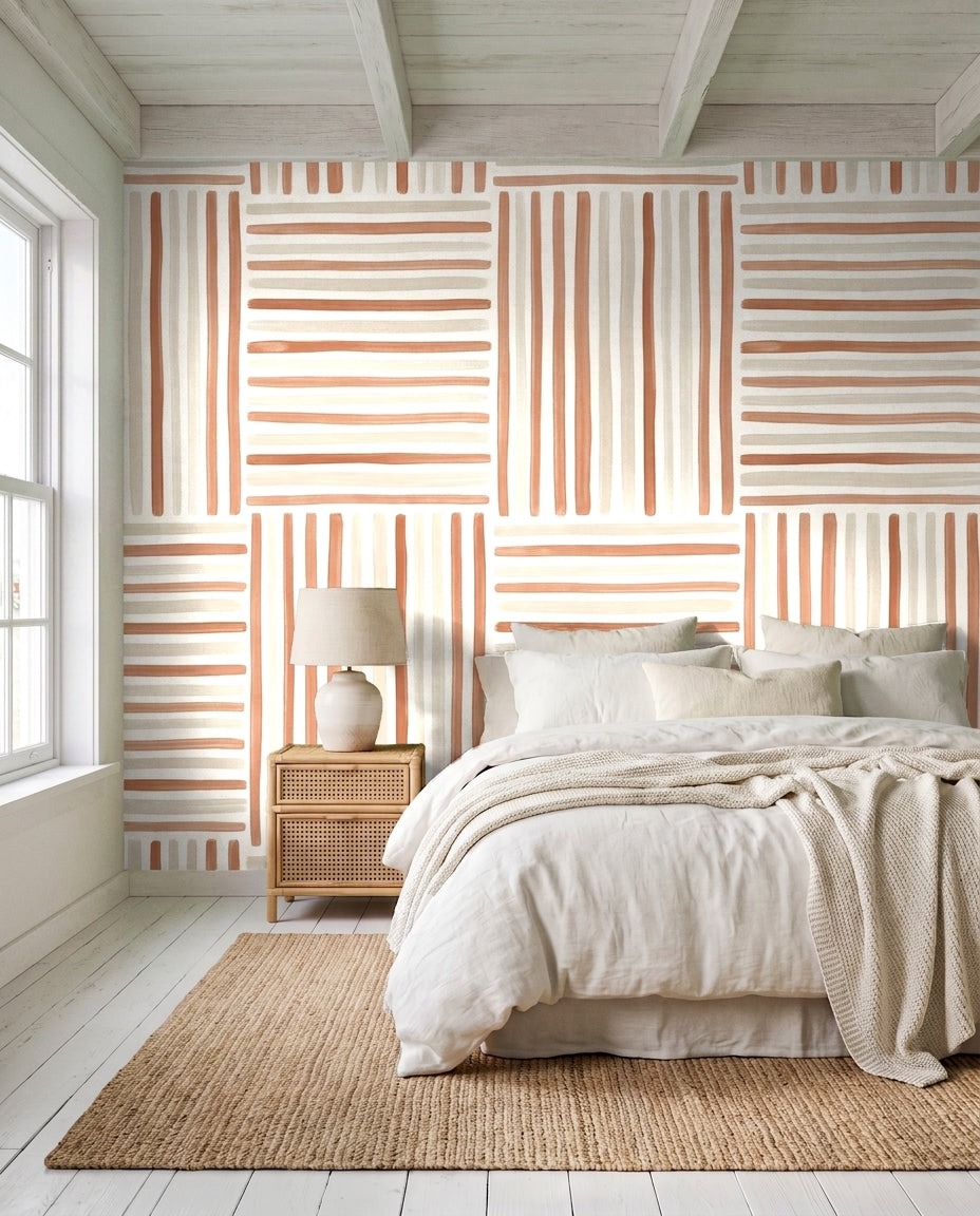 Clay Basketweave Mural in an interior