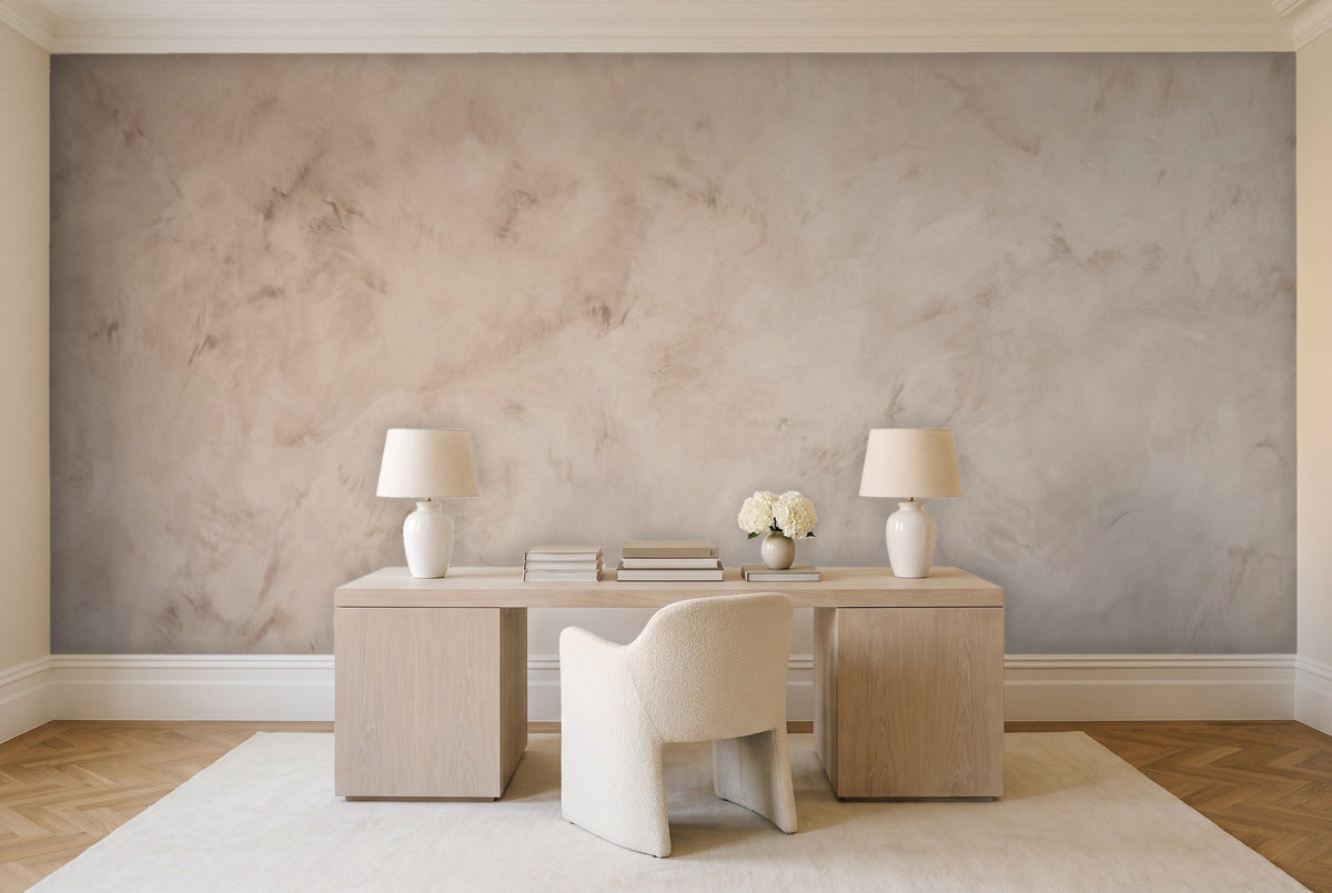 Beige Plaster Texture Mural in a home office