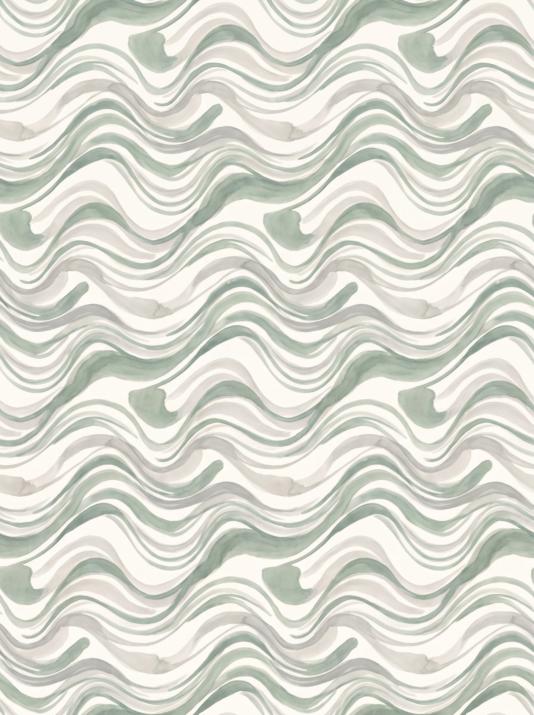 Sage Wave Abstract Mural design
