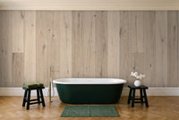 Cream Wood Panel Wood Mural in a bathroom
