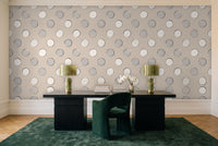 White Polka Dot Mural in a home office