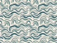 Teal Wave Abstract Mural design