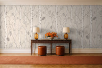 White Birch Botanical Mural in an entryway