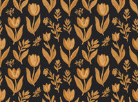 Black And Gold Tulip Floral Mural design