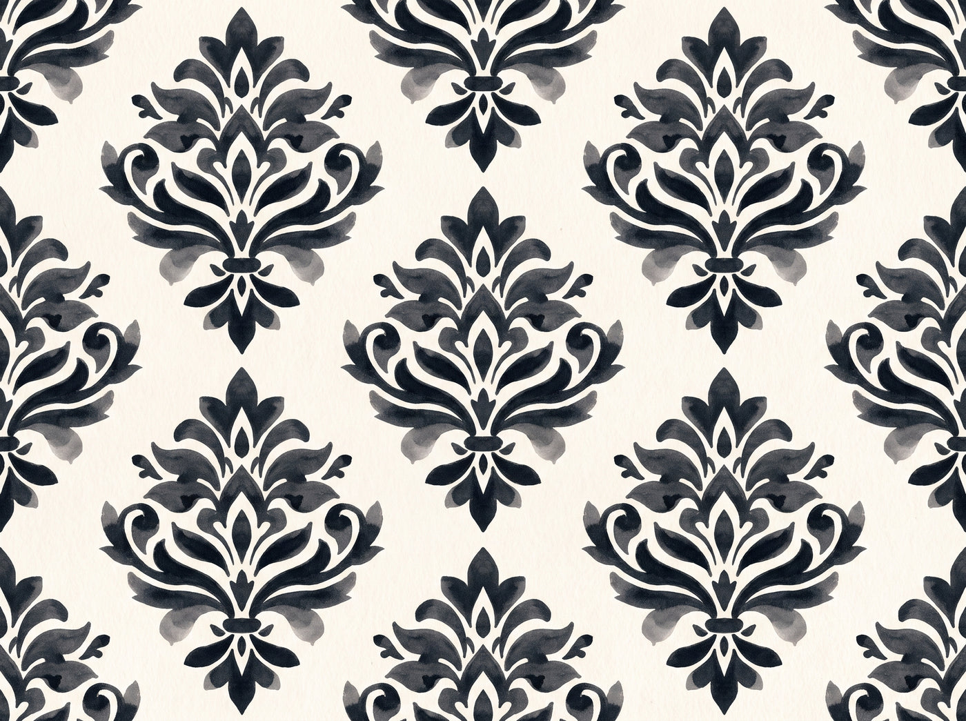 Black Damask Damask Mural design
