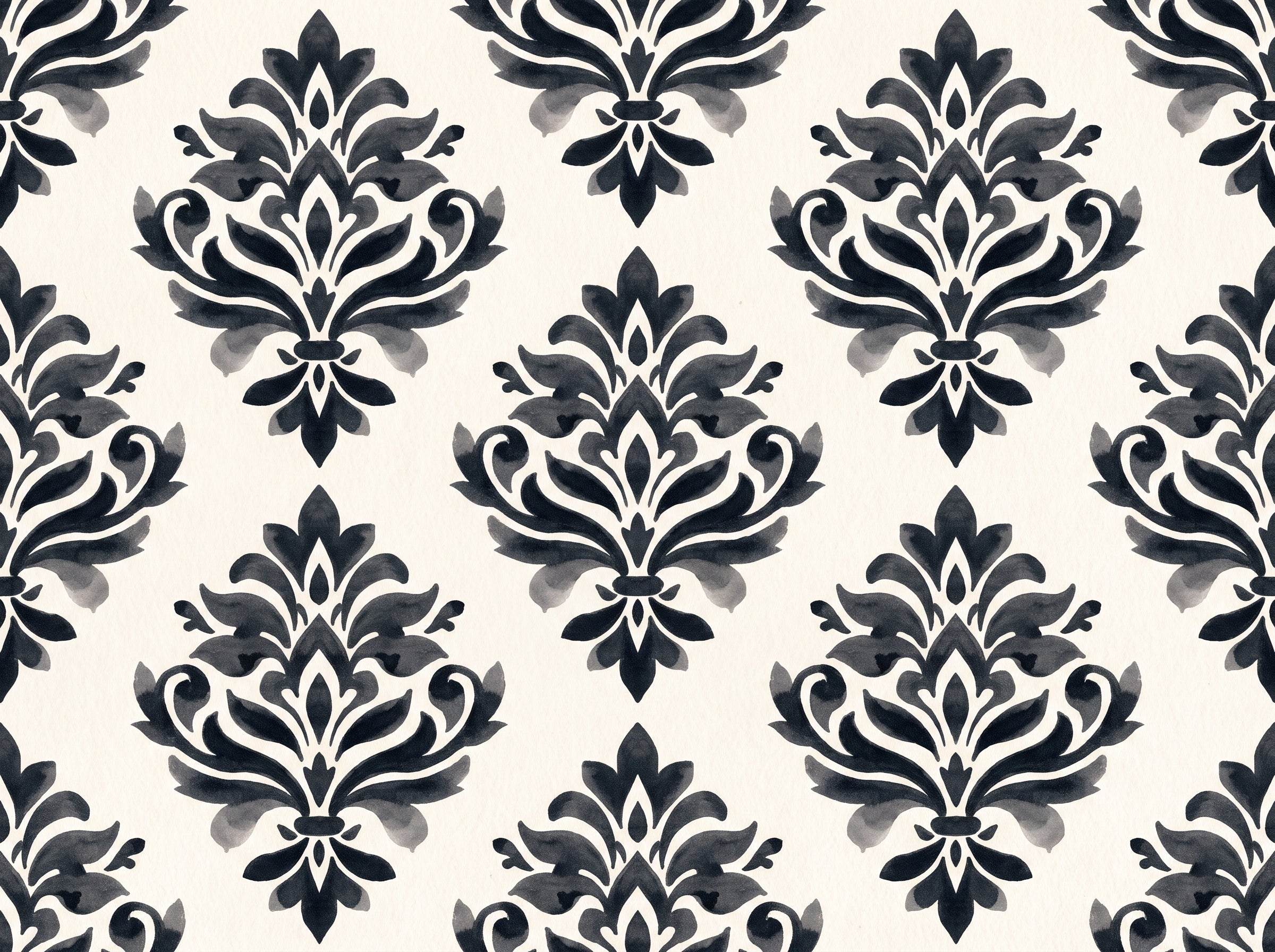 Black Damask Damask Mural design