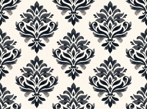Black Damask Damask Mural design