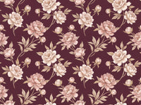 Burgundy Peony Floral Mural design