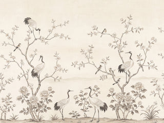 Cream Chinoiserie Garden Chinoiserie Mural sample