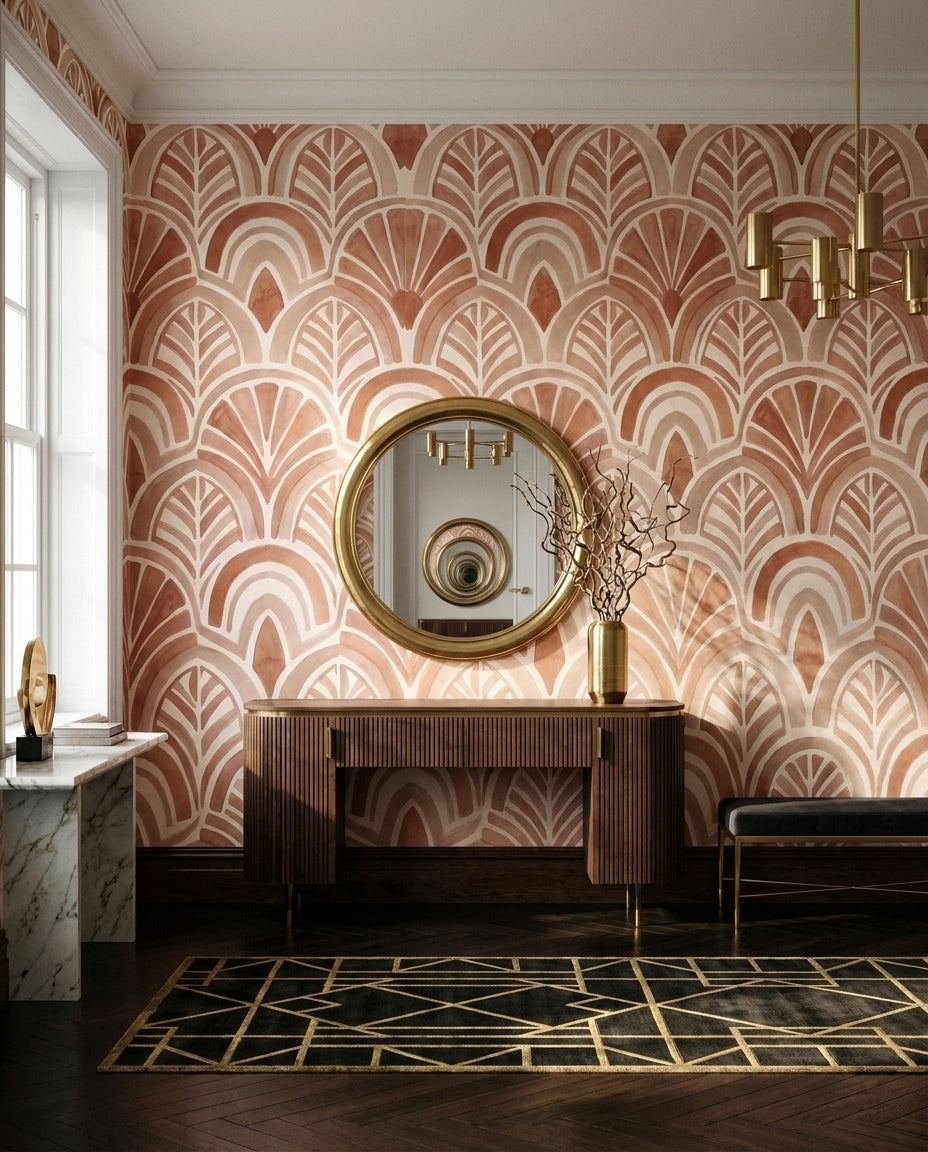 Terracotta Art-deco Art-deco Mural in an interior