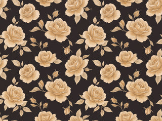 Black And Gold Rose Floral Mural sample