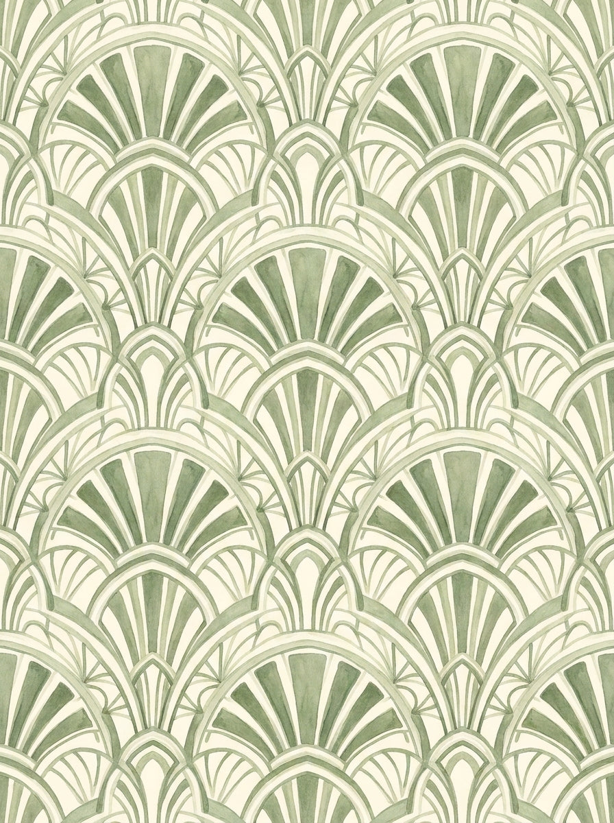 Green Art-deco Art-deco Mural design