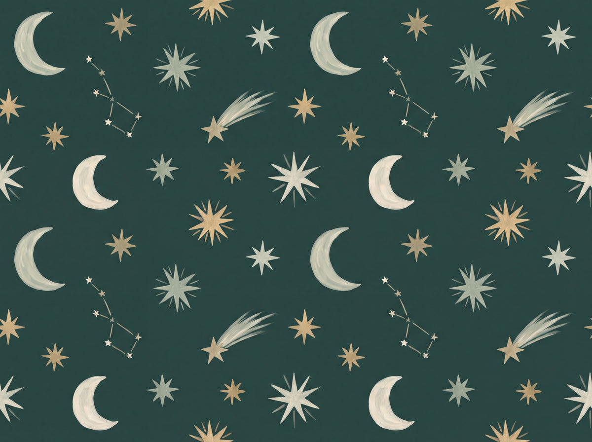 Emerald Stars Celestial Mural design