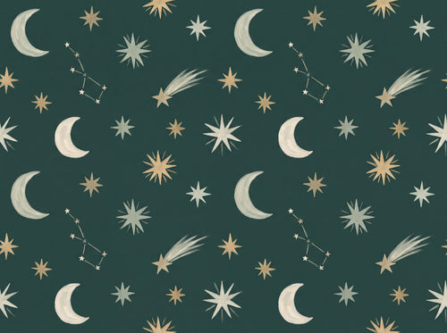 Emerald Stars Celestial Mural sample on the real paper