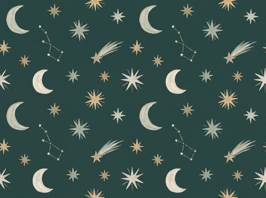 Emerald Stars Celestial Mural