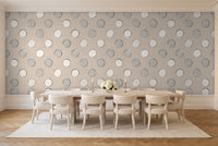 White Polka Dot Mural in a dining room