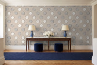 White Polka Dot Mural in an entryway
