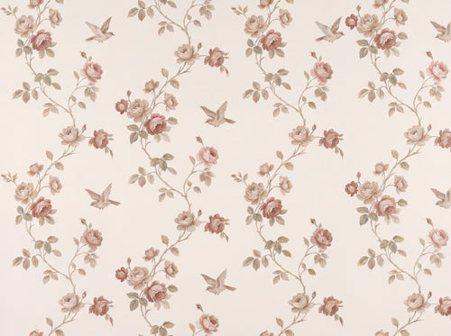 Blush Rose Floral Mural sample on the real paper