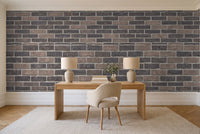 Charcoal Brick Mural in a home office