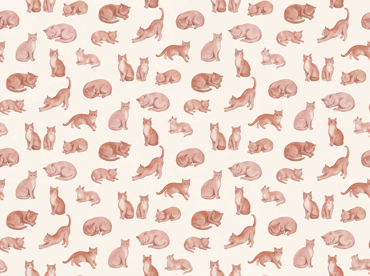 Blush Cat Animal Mural design