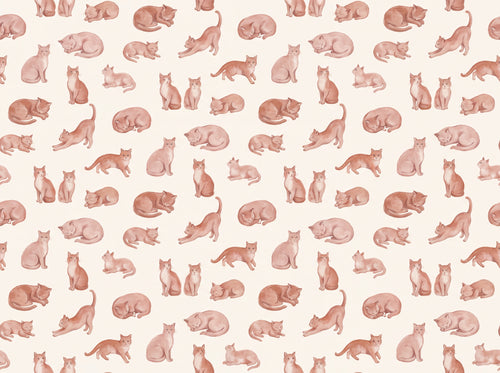 Blush Cat Animal Mural sample on the real paper