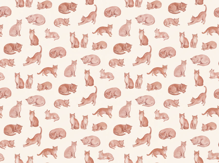 Blush Cat Animal Mural