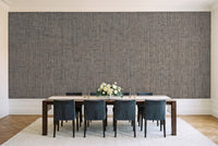 Charcoal Linen Texture Mural in a dining room