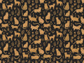 Black And Gold Cat Animal Mural